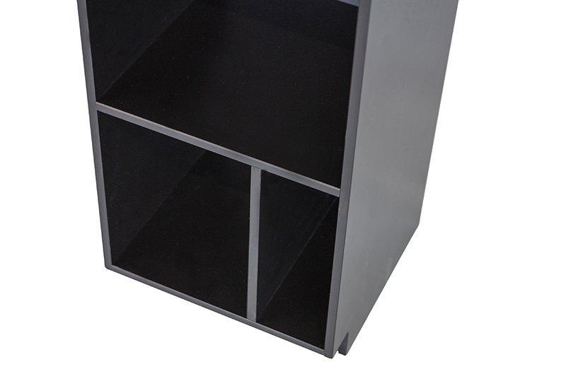 Finca Deep Black Pine Wood Open Shelf Cabinet 40 cm