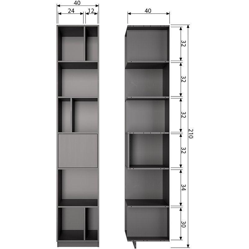 Finca Deep Black Pine Wood Open Shelf Cabinet 40 cm