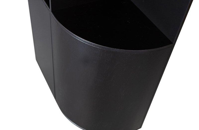 Finca Deep Black Pine Wood Round Storage Cabinet right 78 cm