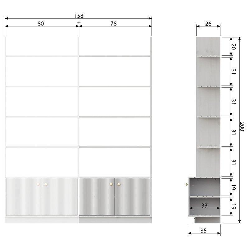 Madu Cloud Grey Pine Wood Expansion For Bookcase (outlet)