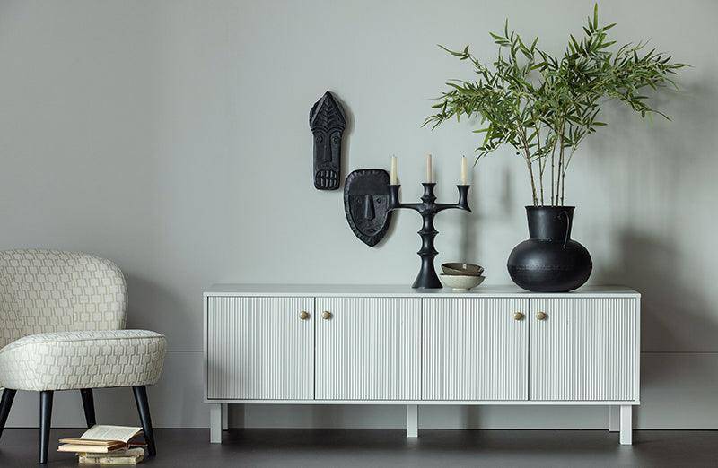 Madu Deep Cloud Grey Pine Wood TV Stand