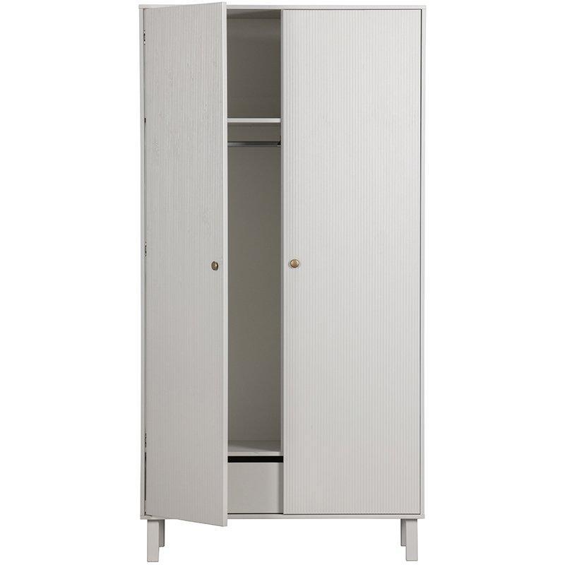 Madu Deep Cloud Grey Pine Wood Wardrobe