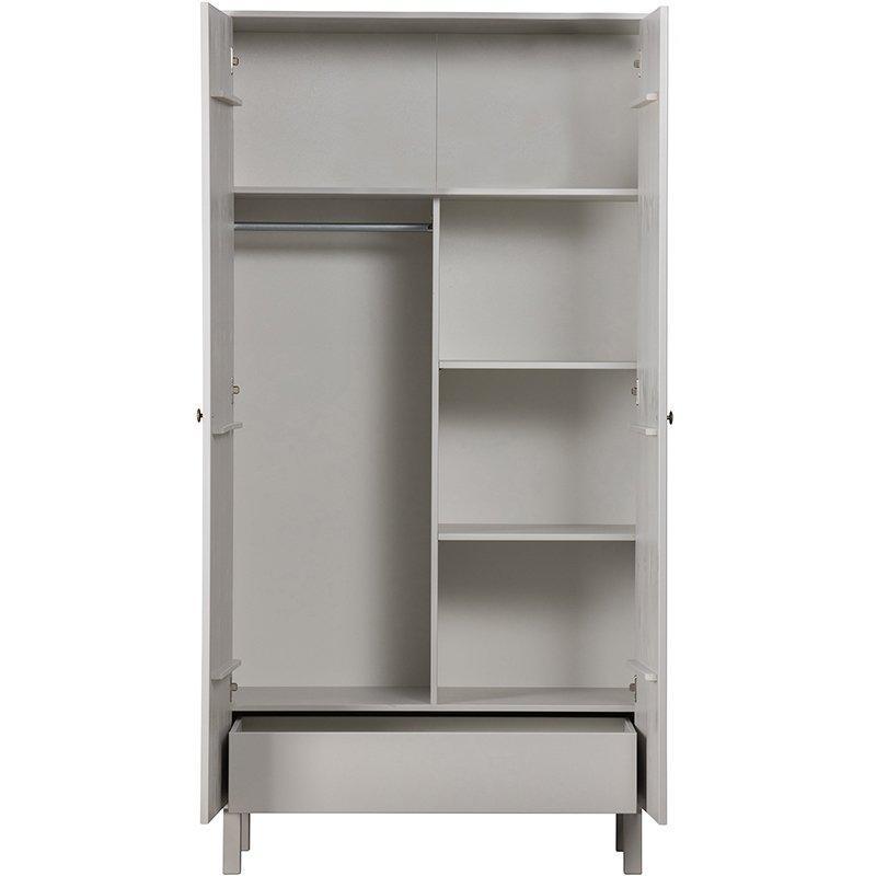 Madu Deep Cloud Grey Pine Wood Wardrobe