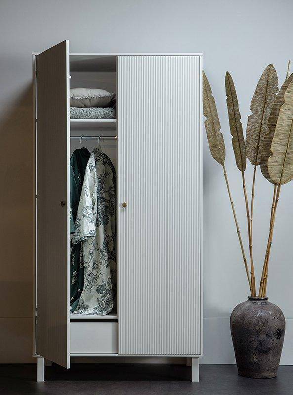 Madu Deep Cloud Grey Pine Wood Wardrobe
