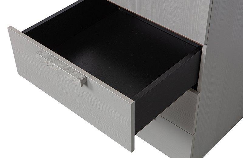 Rens Pebble Grey Long Handle 1 Door Wardrobe