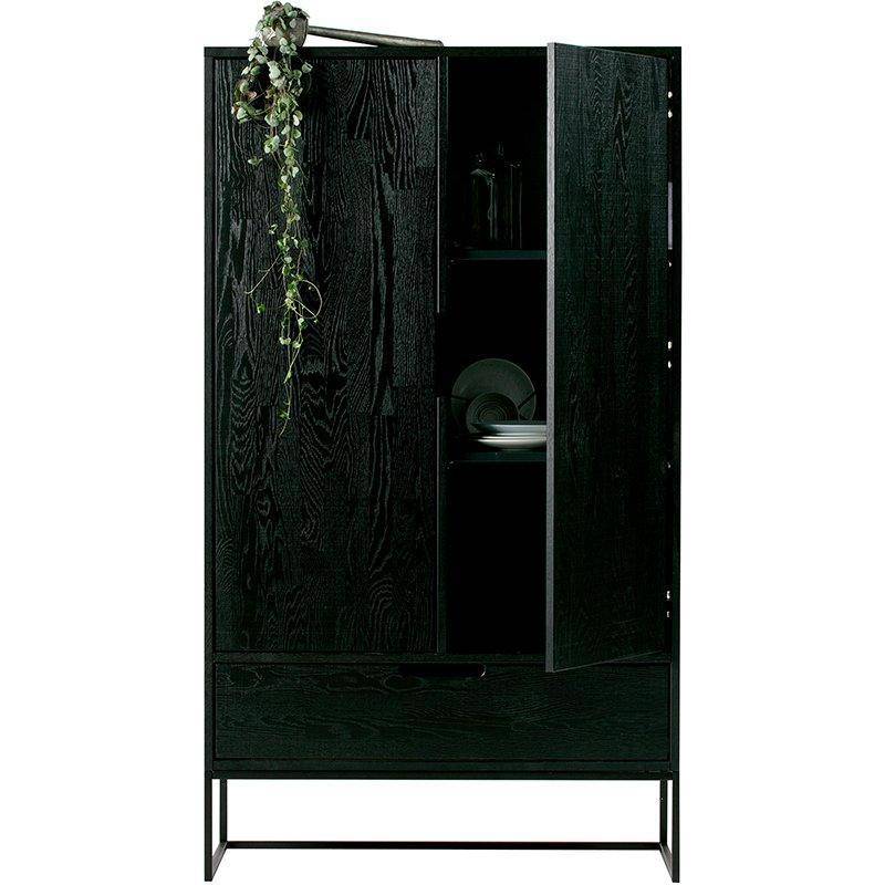 Silas Blacknight Brushed Ash Wood 2 Doors Cabinet
