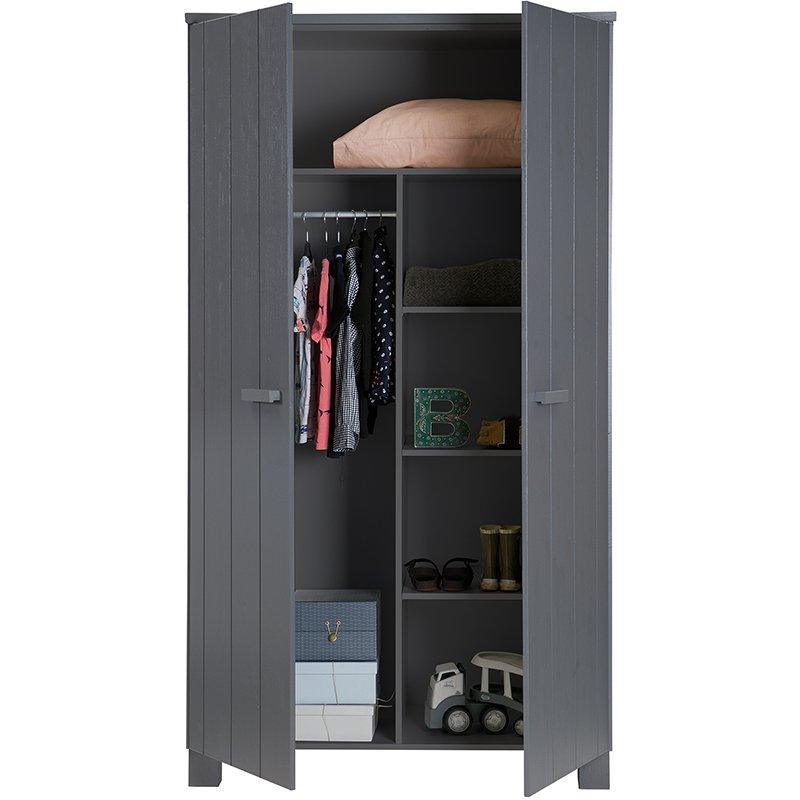 Dennis Brushed Pine Wood Wardrobe