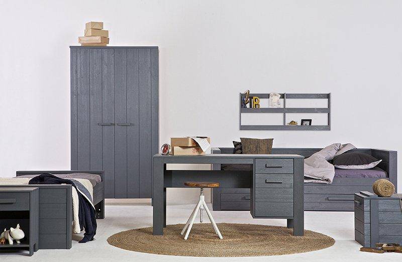 Dennis Brushed Pine Wood Wardrobe