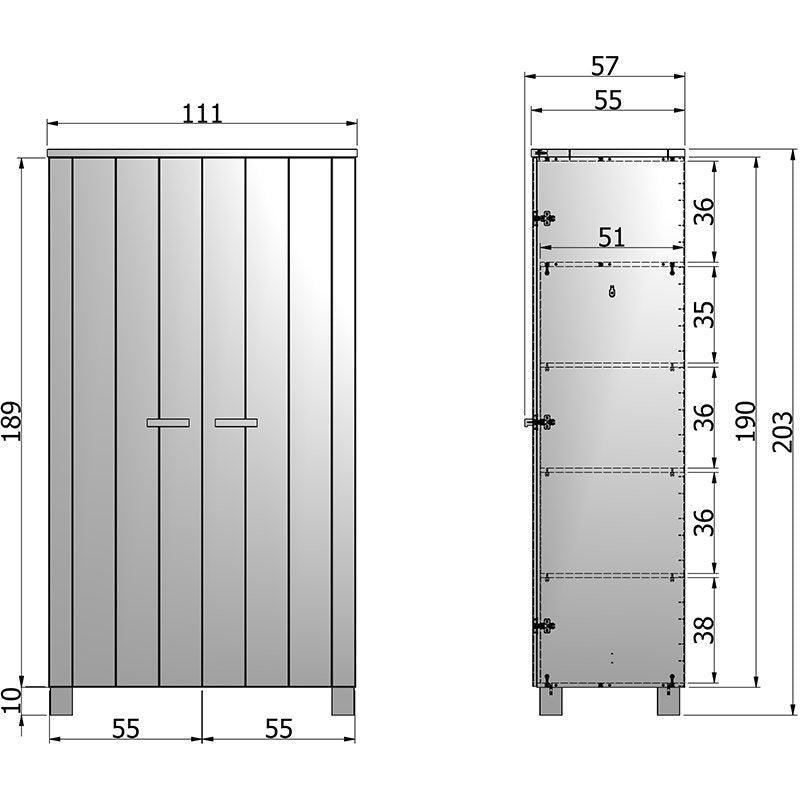 Dennis Brushed Pine Wood Wardrobe