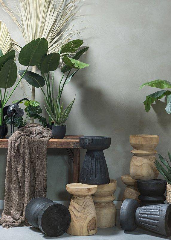 Borre Black Wood Stool