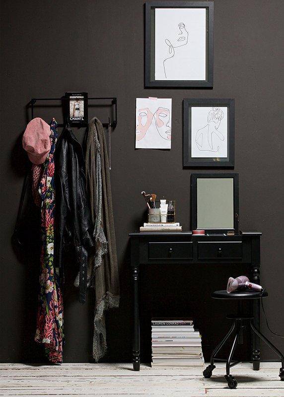 Romy Black Wood Hall/Dressing Table