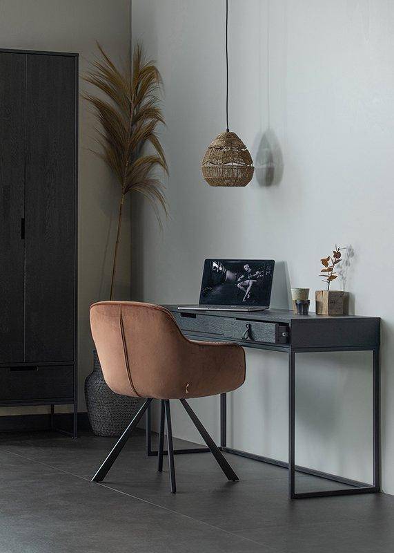 Silas Blacknight Brushed Ash Wood Desk