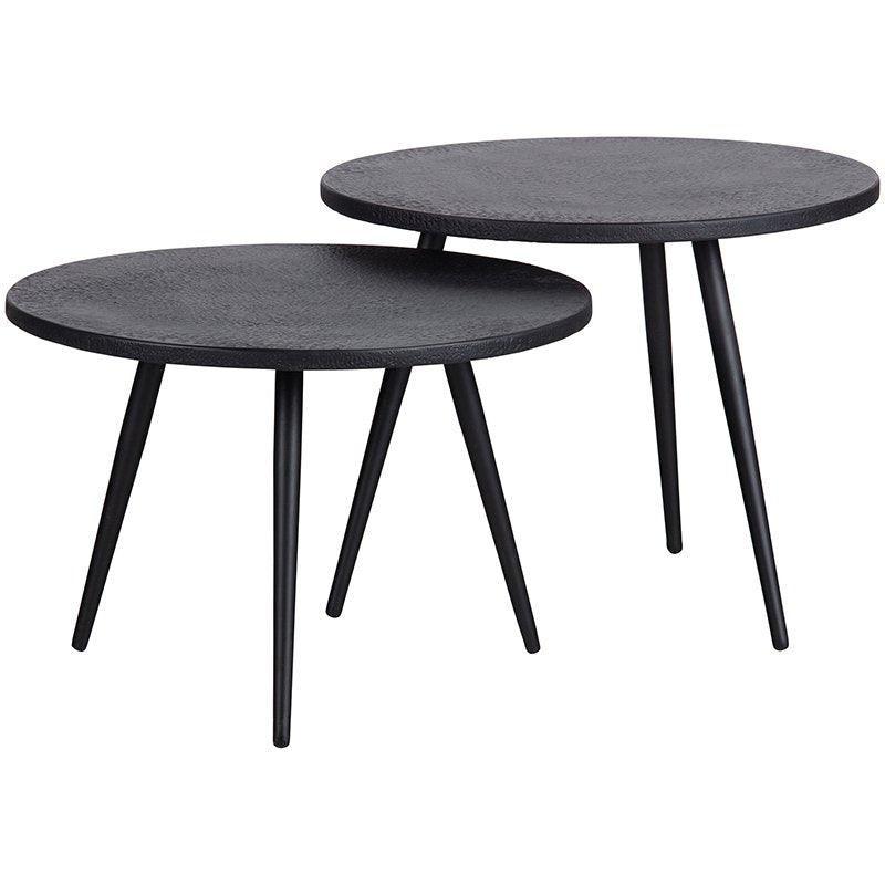 Suze Black Wood/Metal Side Table (2/Set)