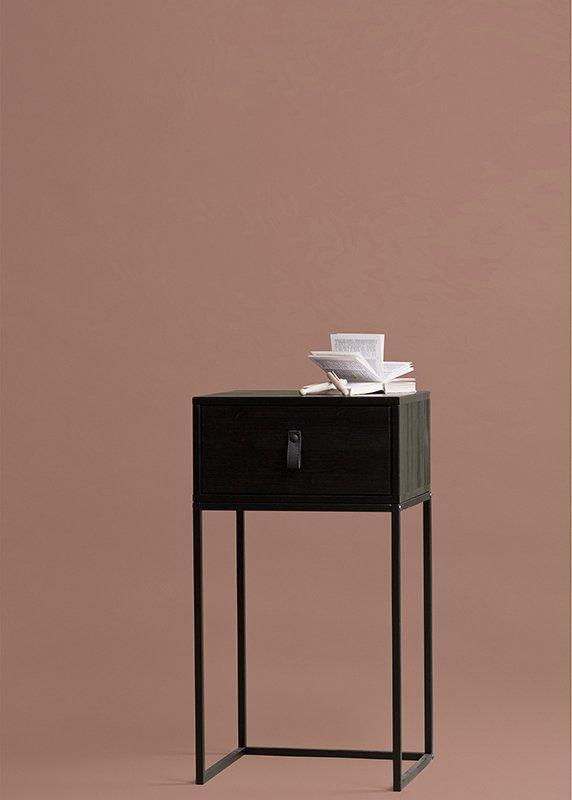 Zola Black Pine Wood Night Stand