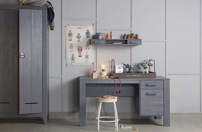 Dennis Brushed Pine Wood Desk