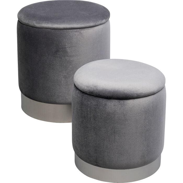 Velvet stool store with storage