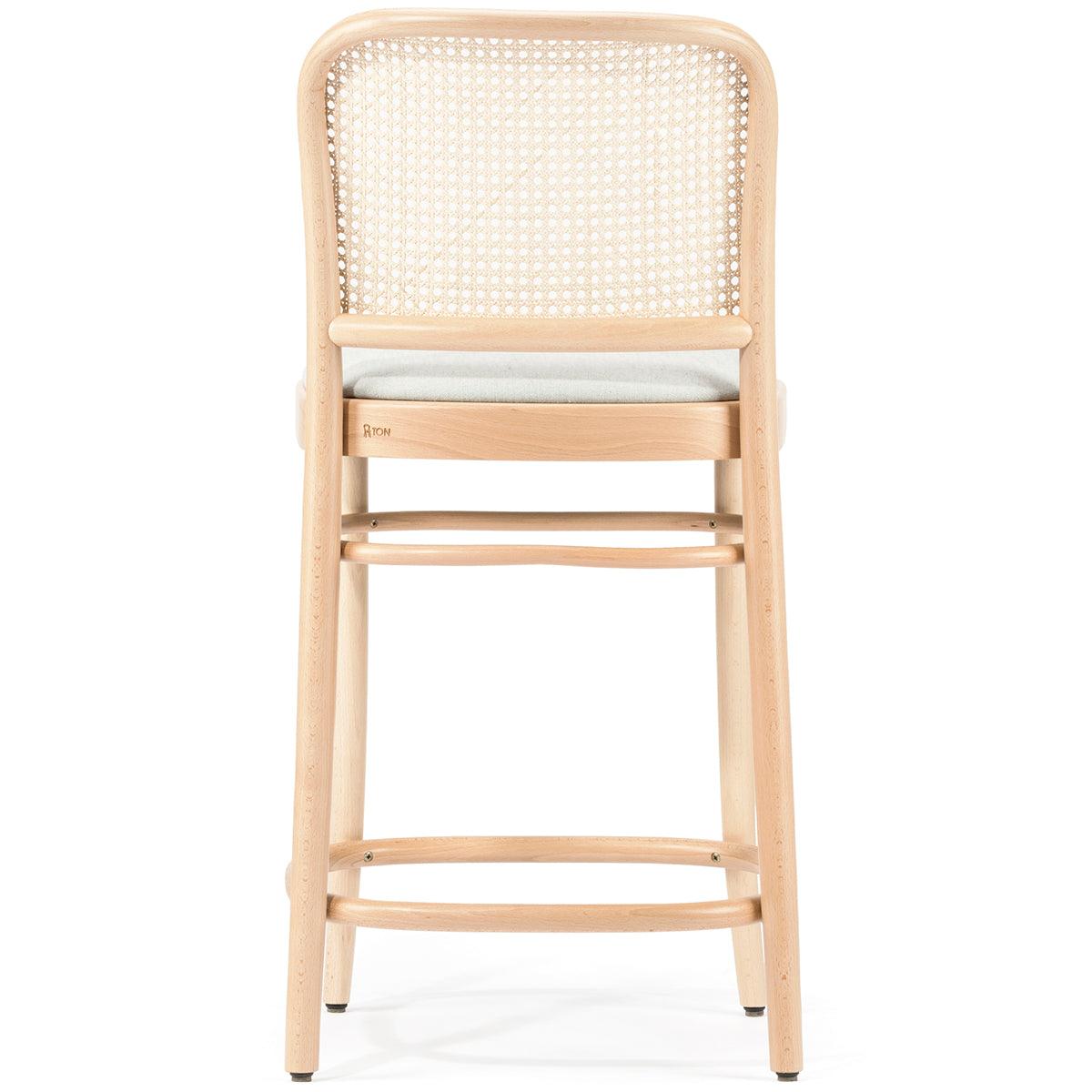 811 Upholstered Seat Cane/Mesh Back Barstool - WOO .Design