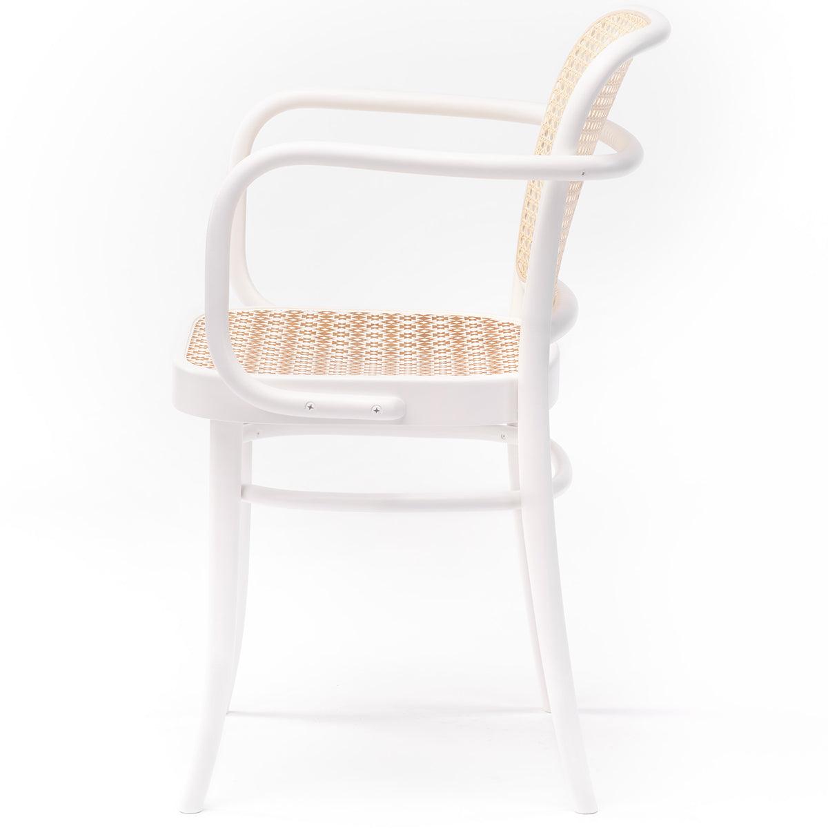 811 Wood Seat Cane/Mesh Back Armchair - WOO .Design