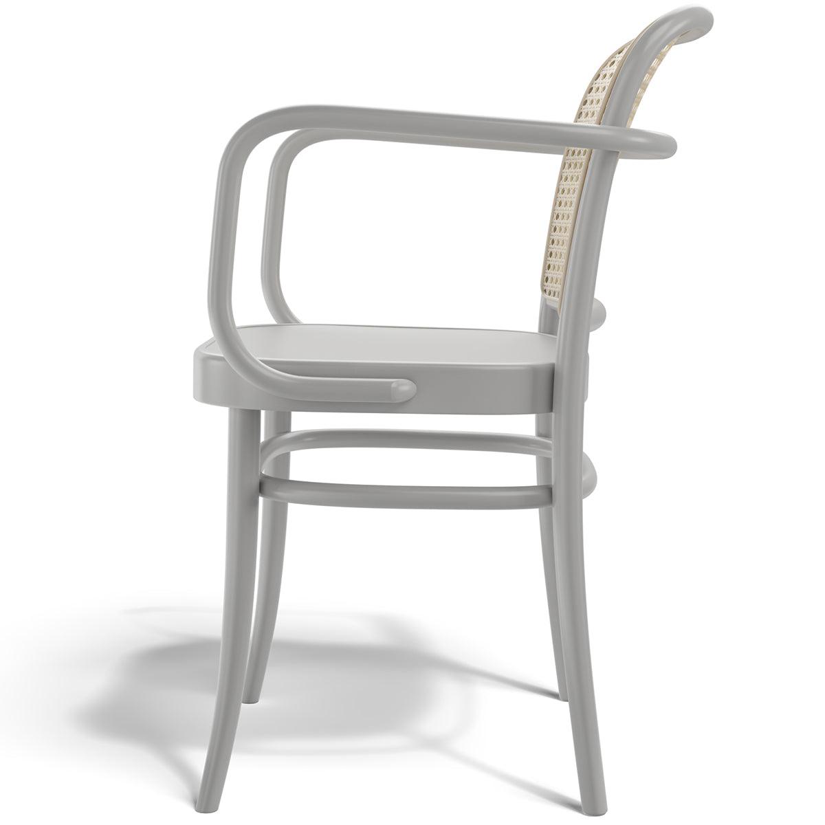 811 Wood Seat Cane/Mesh Back Armchair - WOO .Design