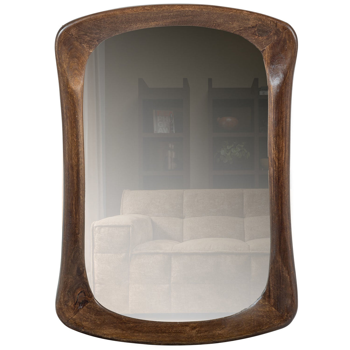 Glittering Walnut Wood Mirror