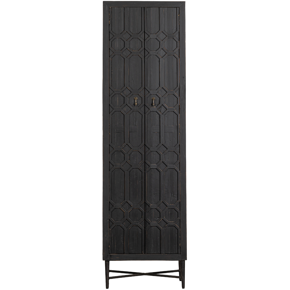 Bequest Black Wood High Cabinet