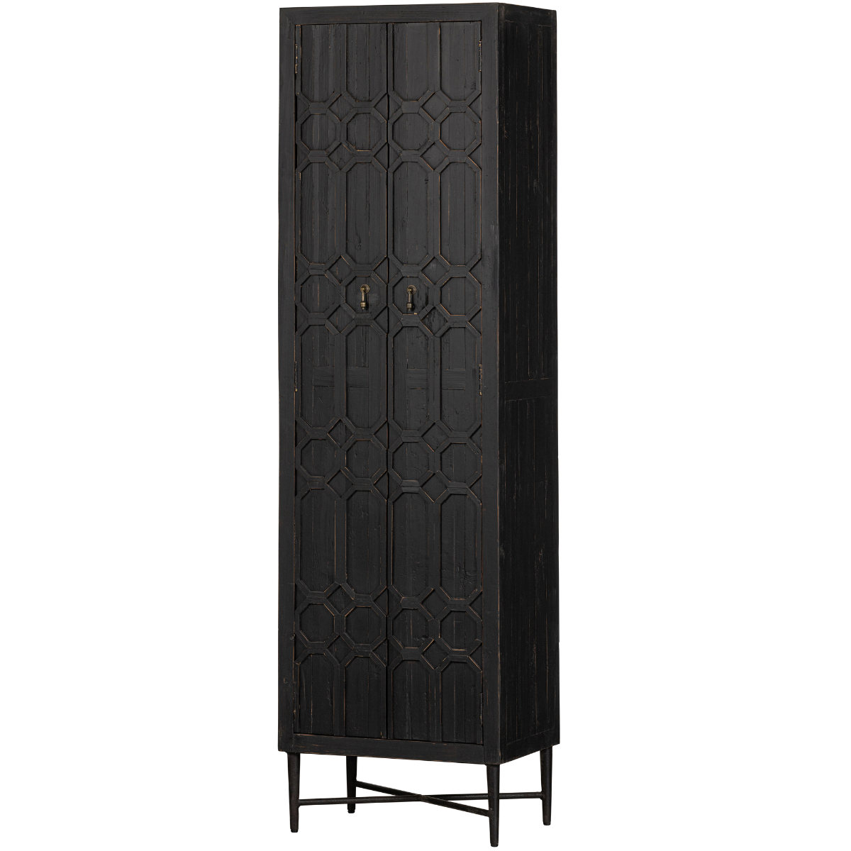 Bequest Black Wood High Cabinet