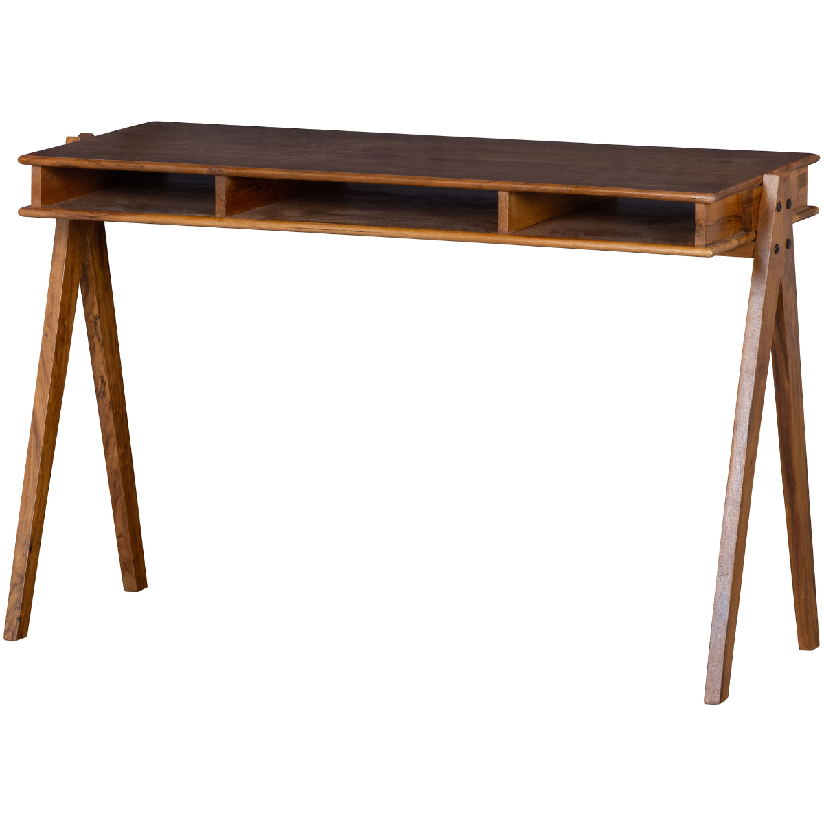 Compartment Brown Wood Desk