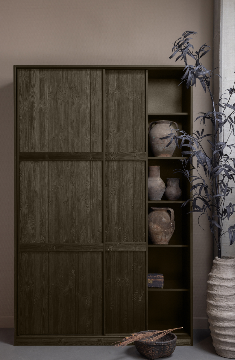 Katoi Deep Brushed Pine Wood Storage Cabinet