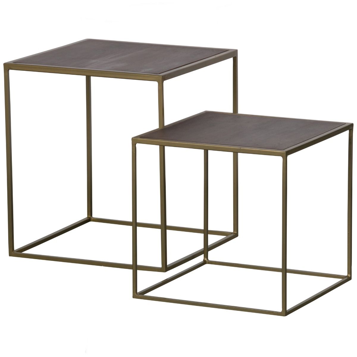 Nest Metal/Wood Side Table (2/Set)