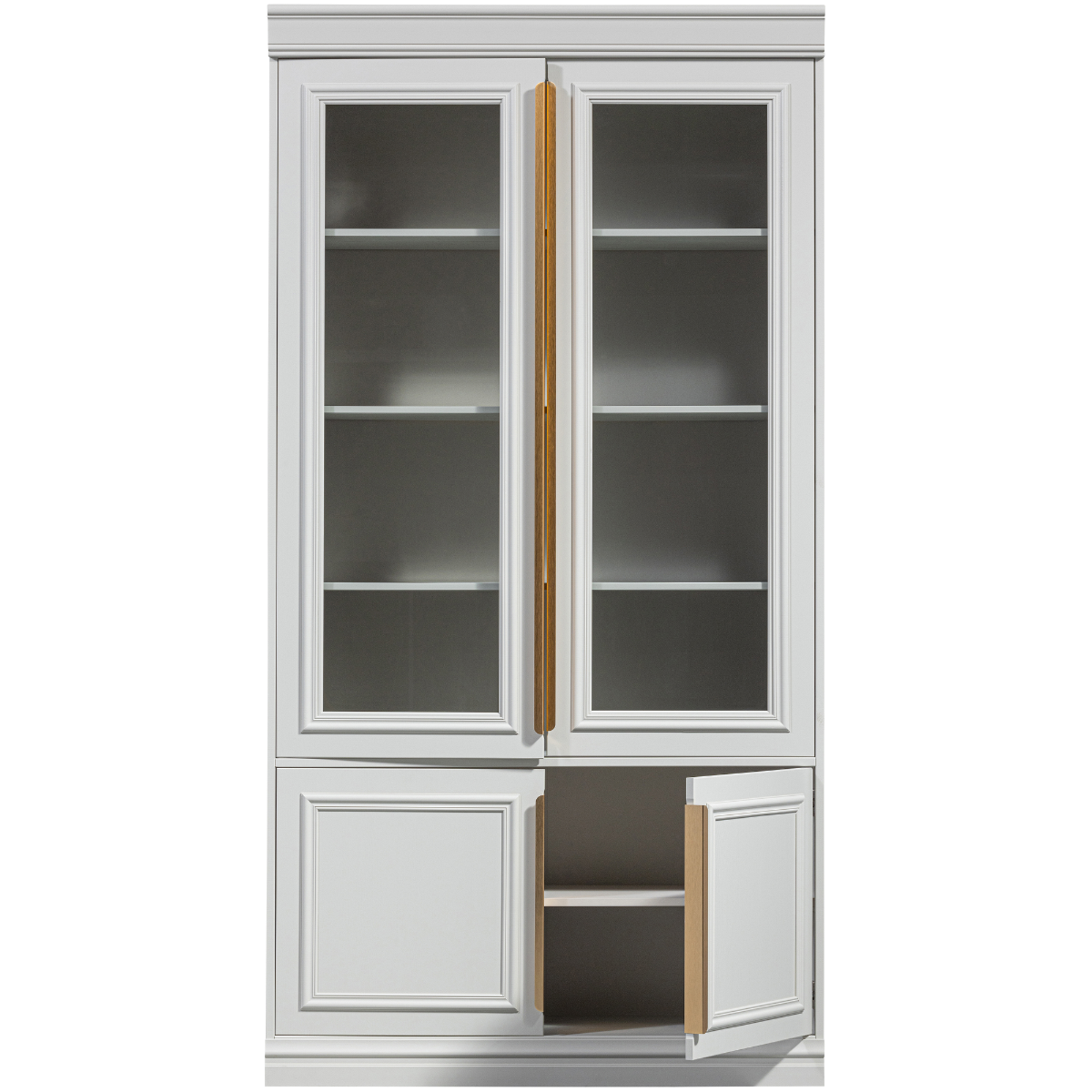 Organize Pine Wood Glass Door Cabinet