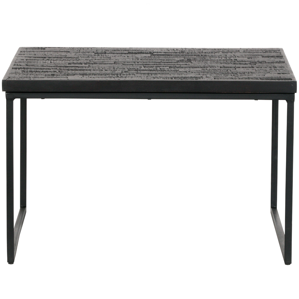 Sharing Black Wood Square Side Table