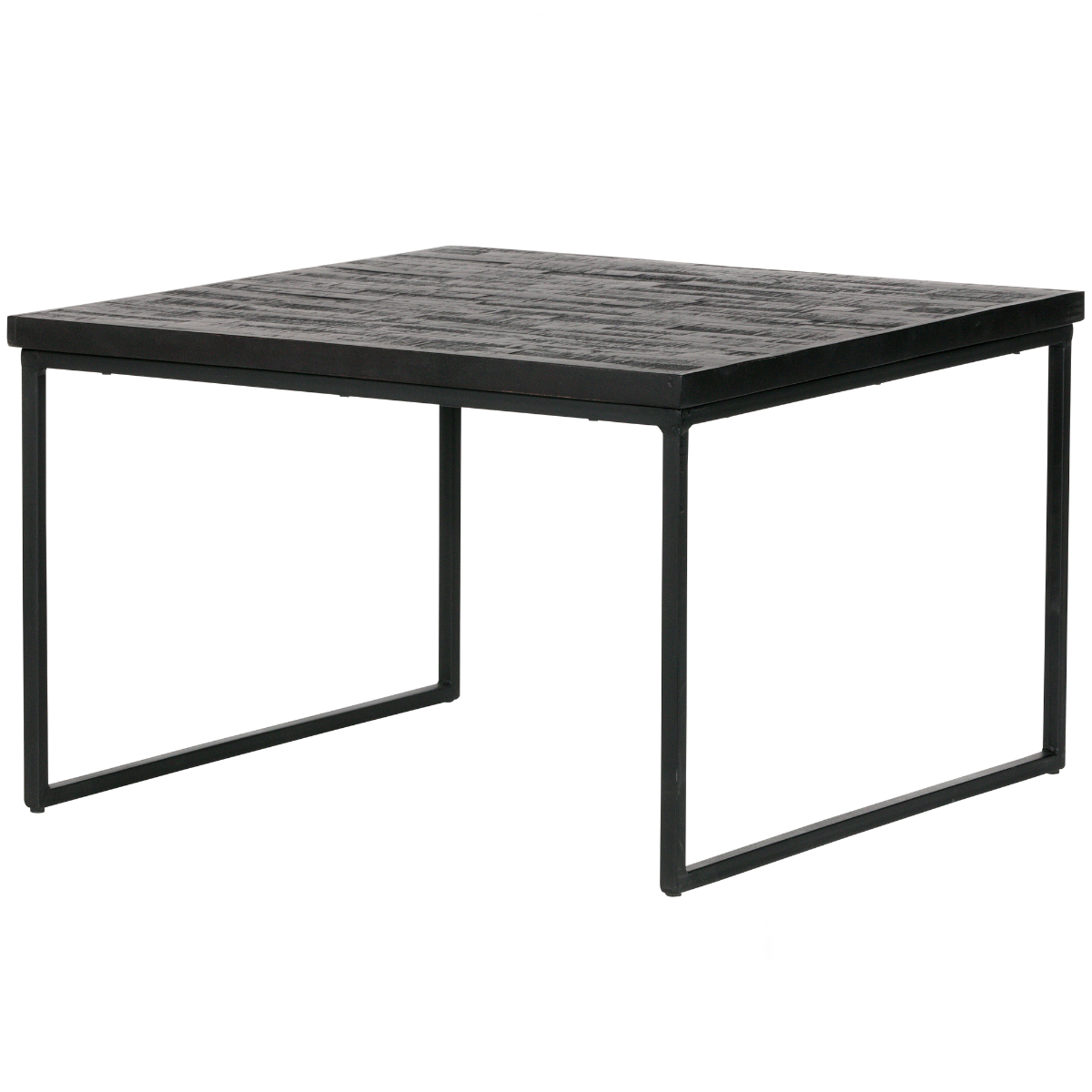 Sharing Black Wood Square Side Table