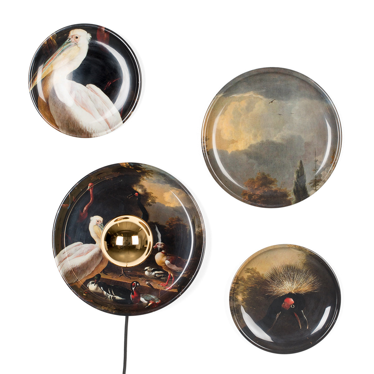 No Food Here Birds Wall Lamp (4/Set)