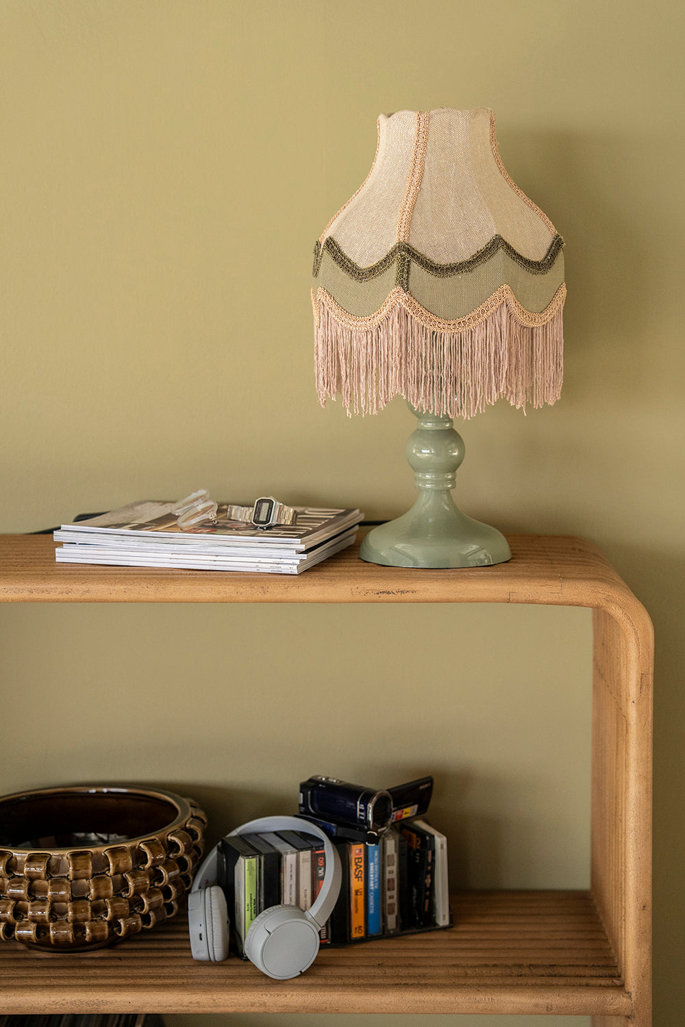 Fringaloo Green Table Lamp
