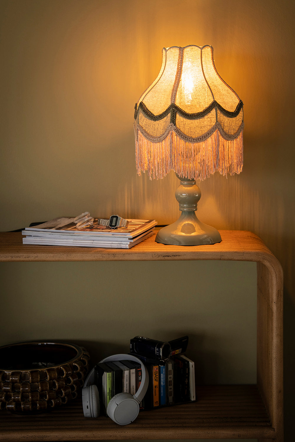 Fringaloo Green Table Lamp