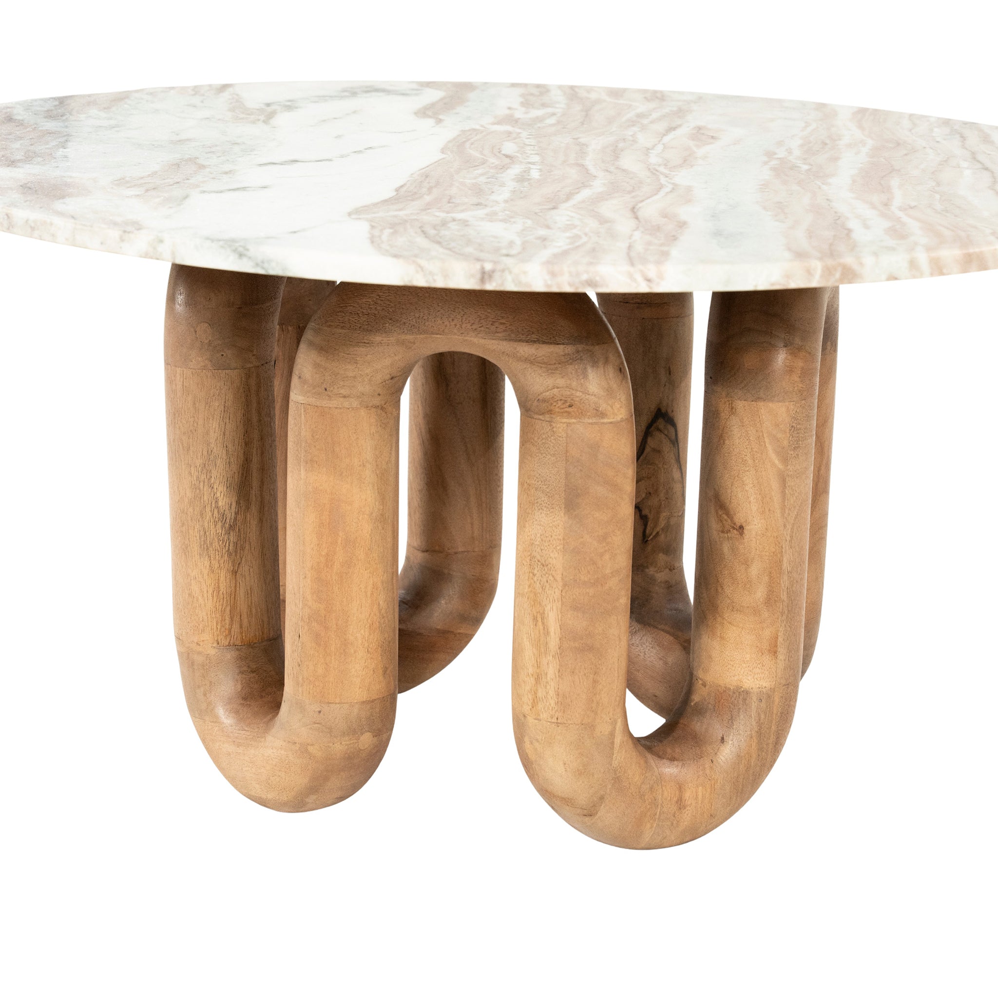 LoopStone Natural Marble/Mango Wood Coffee Table