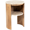 Marbelon Natural Marble/Mango Wood Side Table