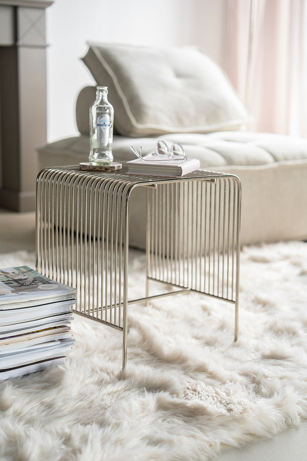 Wireworks Silver Stool