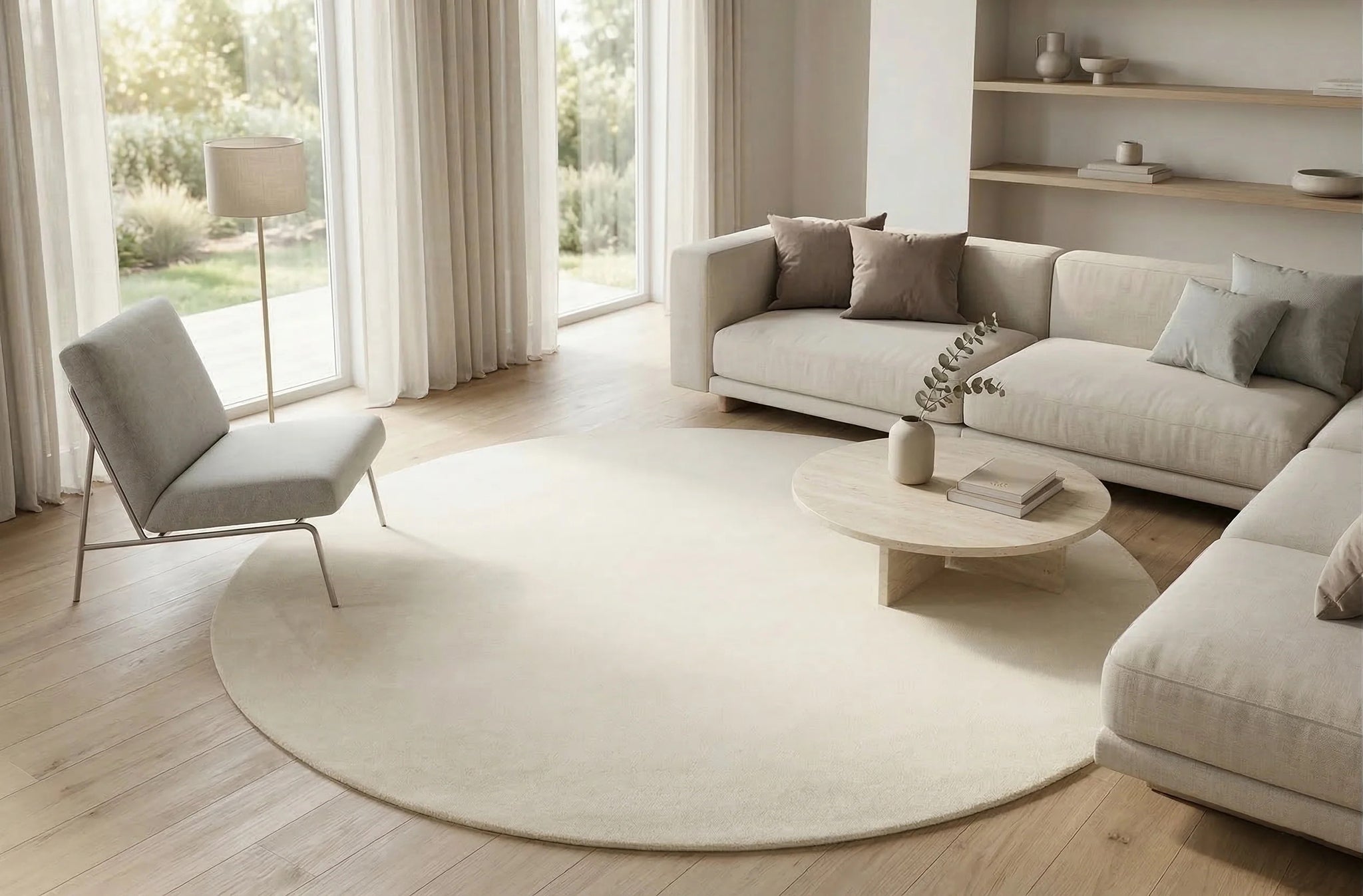 Rio Ivory Round Carpet