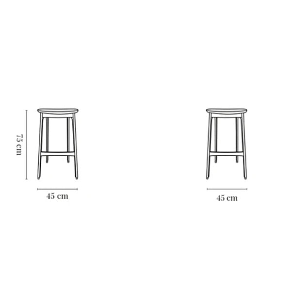 200-190 S/75 Timber Basic Mid-Century Design Barstool - WOO .Design