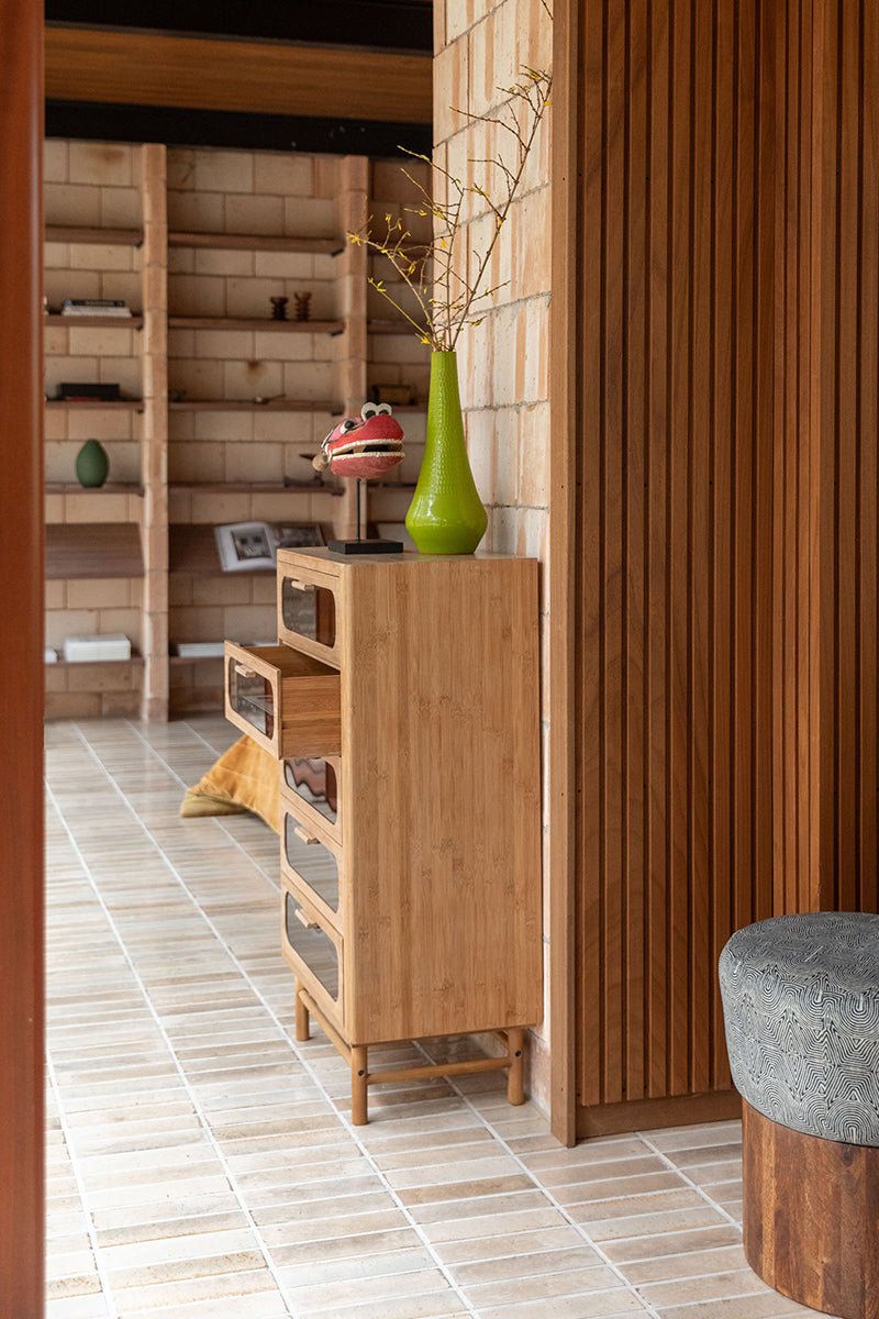 Caroun Bamboo Wood High Dresser