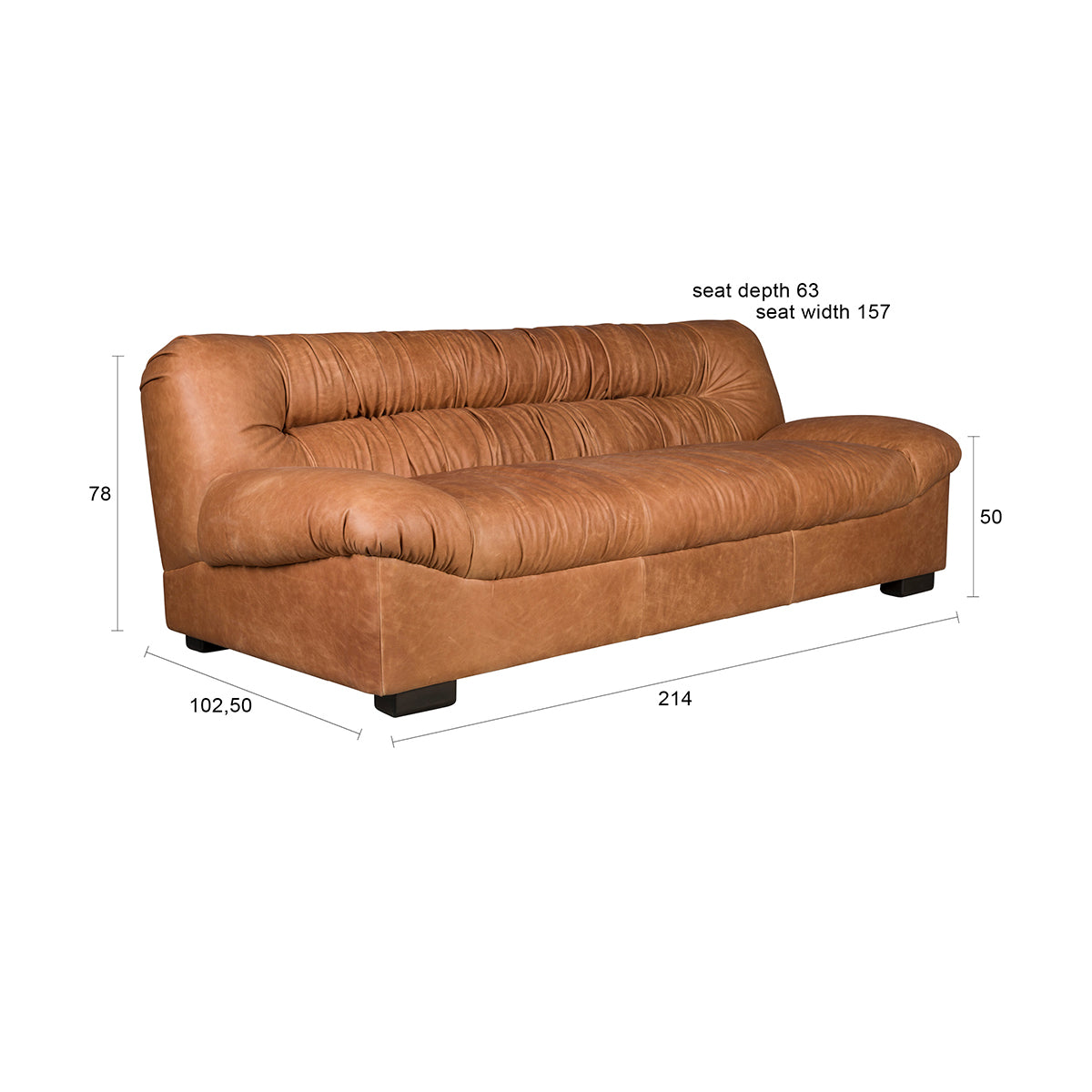 Douglas Wax Leather Sofa