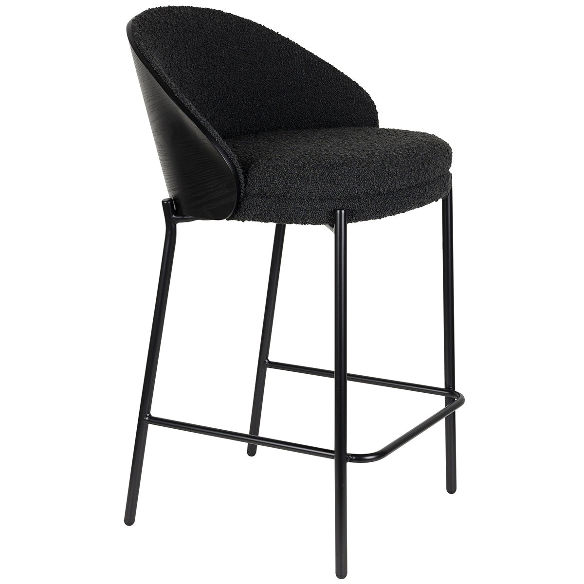 Rodin Black Boucle Counter Chair
