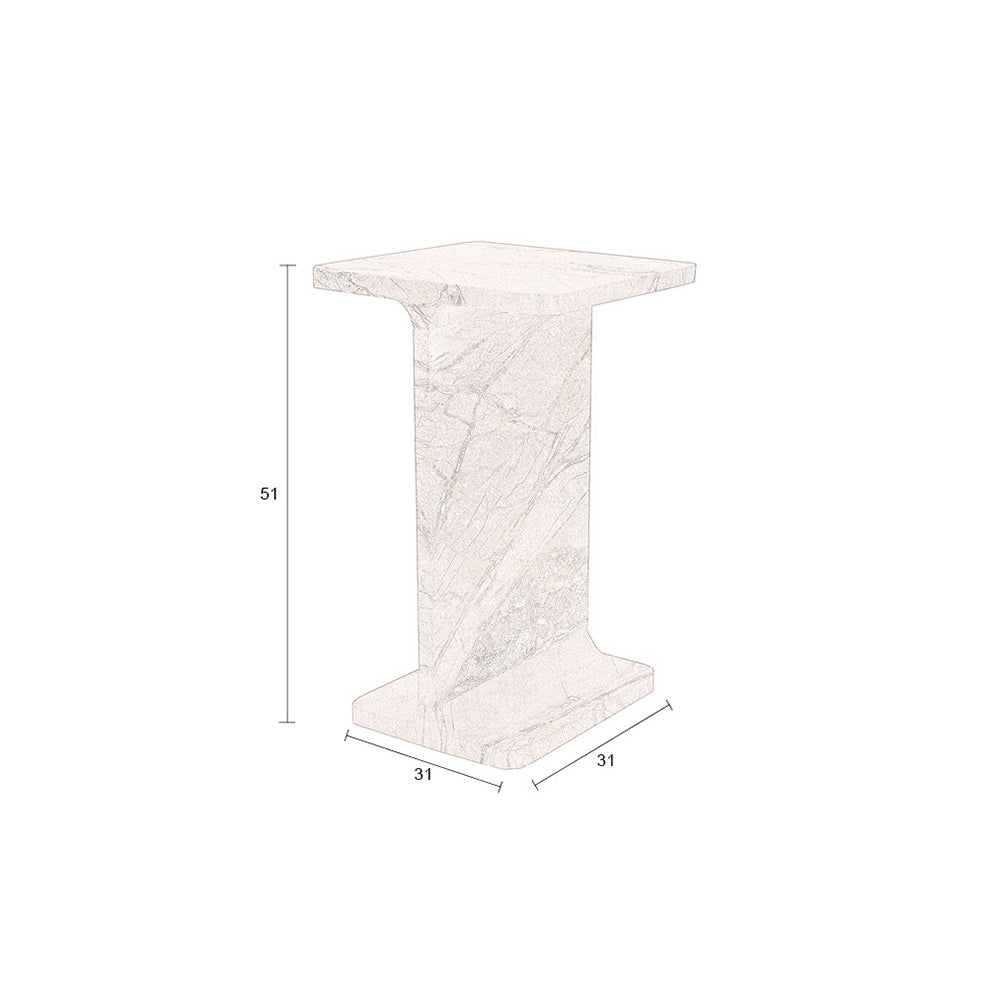 Satpura Brown Marble Side Table