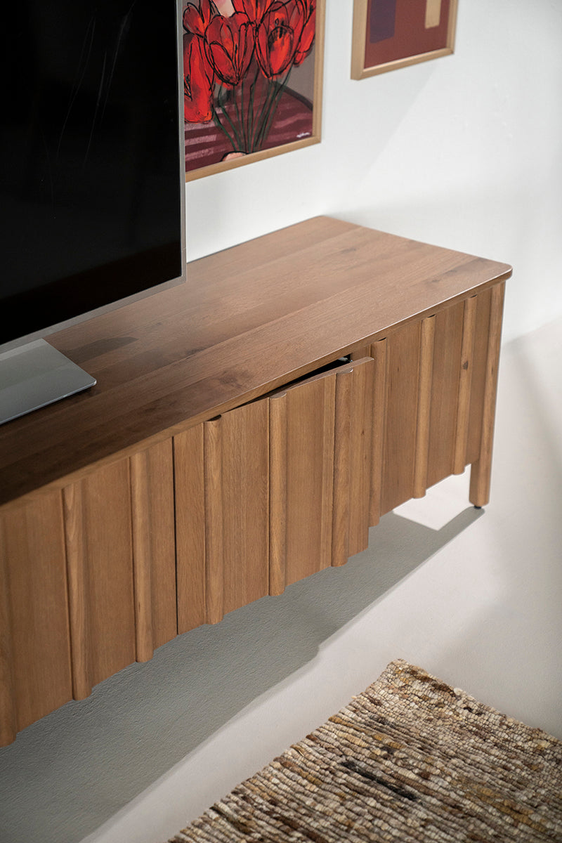 Jake Oak Wood 4 Doors TV Cabinet