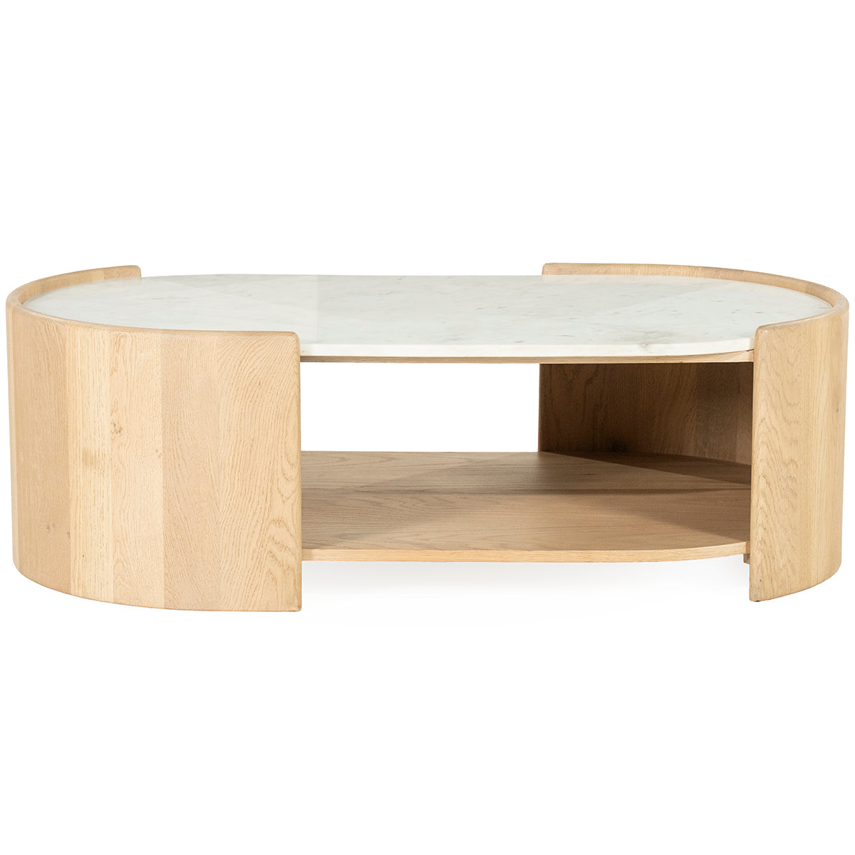 Don Natural Oak Wood/Marble Coffee Table