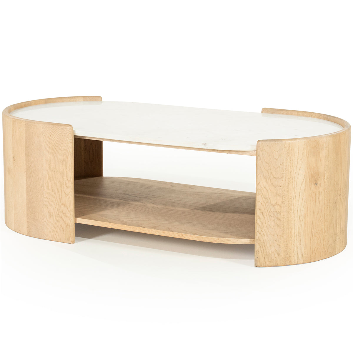 Don Natural Oak Wood/Marble Coffee Table