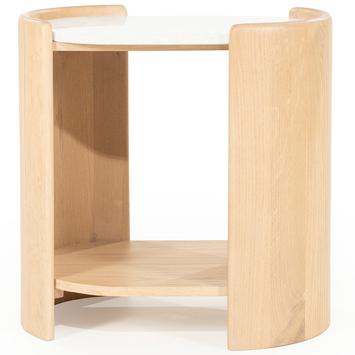 Don Natural Oak Wood/Marble Side Table