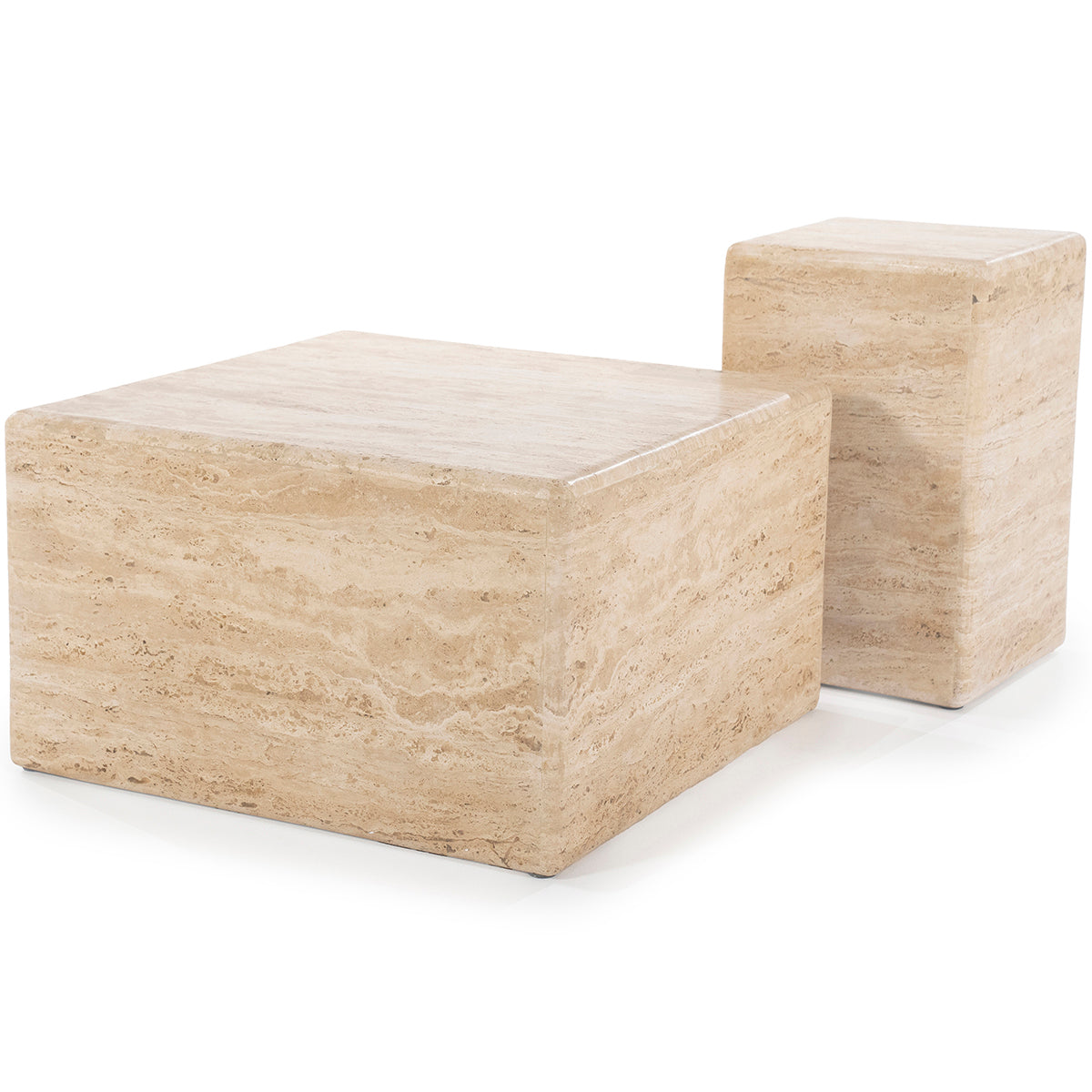 Donta Travertine Side Table