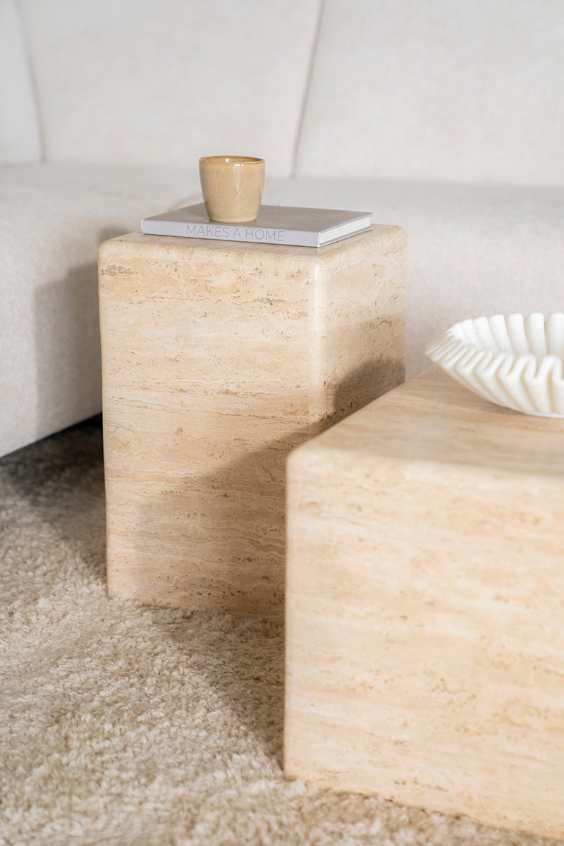 Donta Travertine Side Table